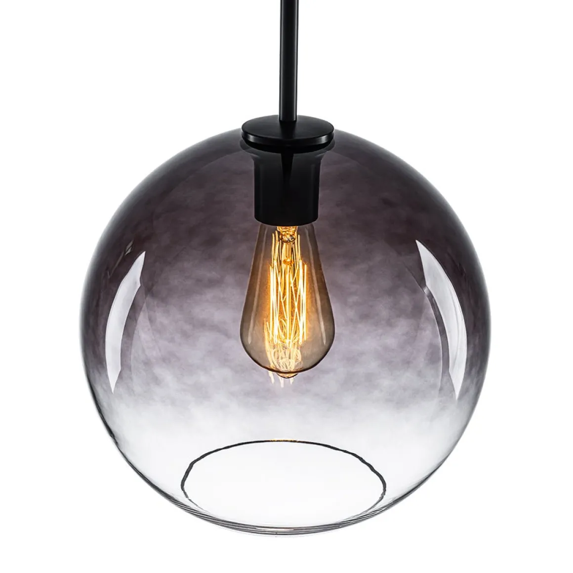 Modern Minimalist 1-light Smoked Grey Tinted Glass Globe Pendant