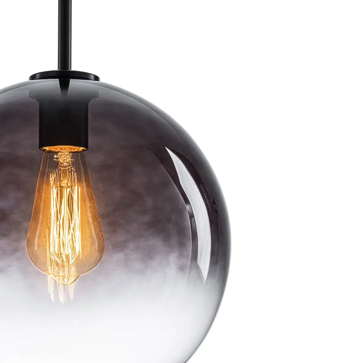 Modern Minimalist 1-light Smoked Grey Tinted Glass Globe Pendant