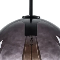 Modern Minimalist 1-light Smoked Grey Tinted Glass Globe Pendant