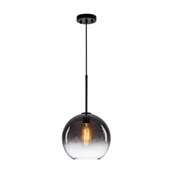 Modern Minimalist 1-light Smoked Grey Tinted Glass Globe Pendant
