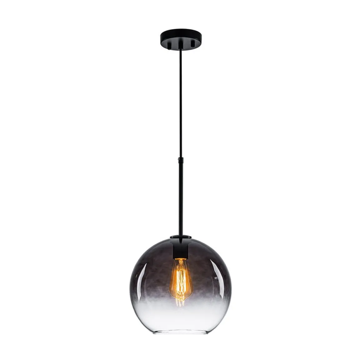 Modern Minimalist 1-light Smoked Grey Tinted Glass Globe Pendant