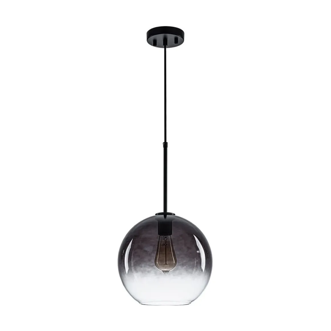 Modern Minimalist 1-light Smoked Grey Tinted Glass Globe Pendant