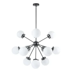 Modern Opal Glass Globe 12-light Sphere Sputnik Chandelier