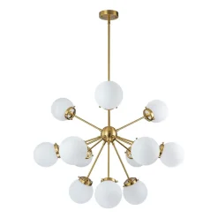 Modern Opal Glass Globe 12-light Sphere Sputnik Chandelier