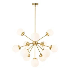 Modern Opal Glass Globe 12-light Sphere Sputnik Chandelier