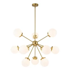 Modern Opal Glass Globe 12-light Sphere Sputnik Chandelier