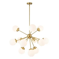Modern Opal Glass Globe 12-light Sphere Sputnik Chandelier