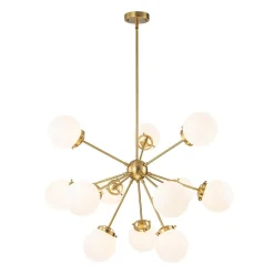 Modern Opal Glass Globe 12-light Sphere Sputnik Chandelier