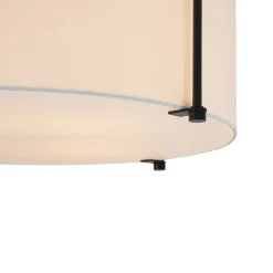Modern Round White Fabric Drum Cage Semi Flush Mount