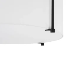 Modern Round White Fabric Drum Cage Semi Flush Mount