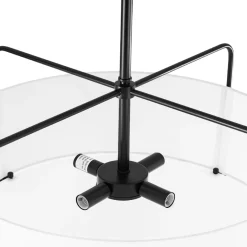 Modern Round White Fabric Drum Cage Semi Flush Mount