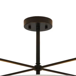 Modern Round White Fabric Drum Cage Semi Flush Mount
