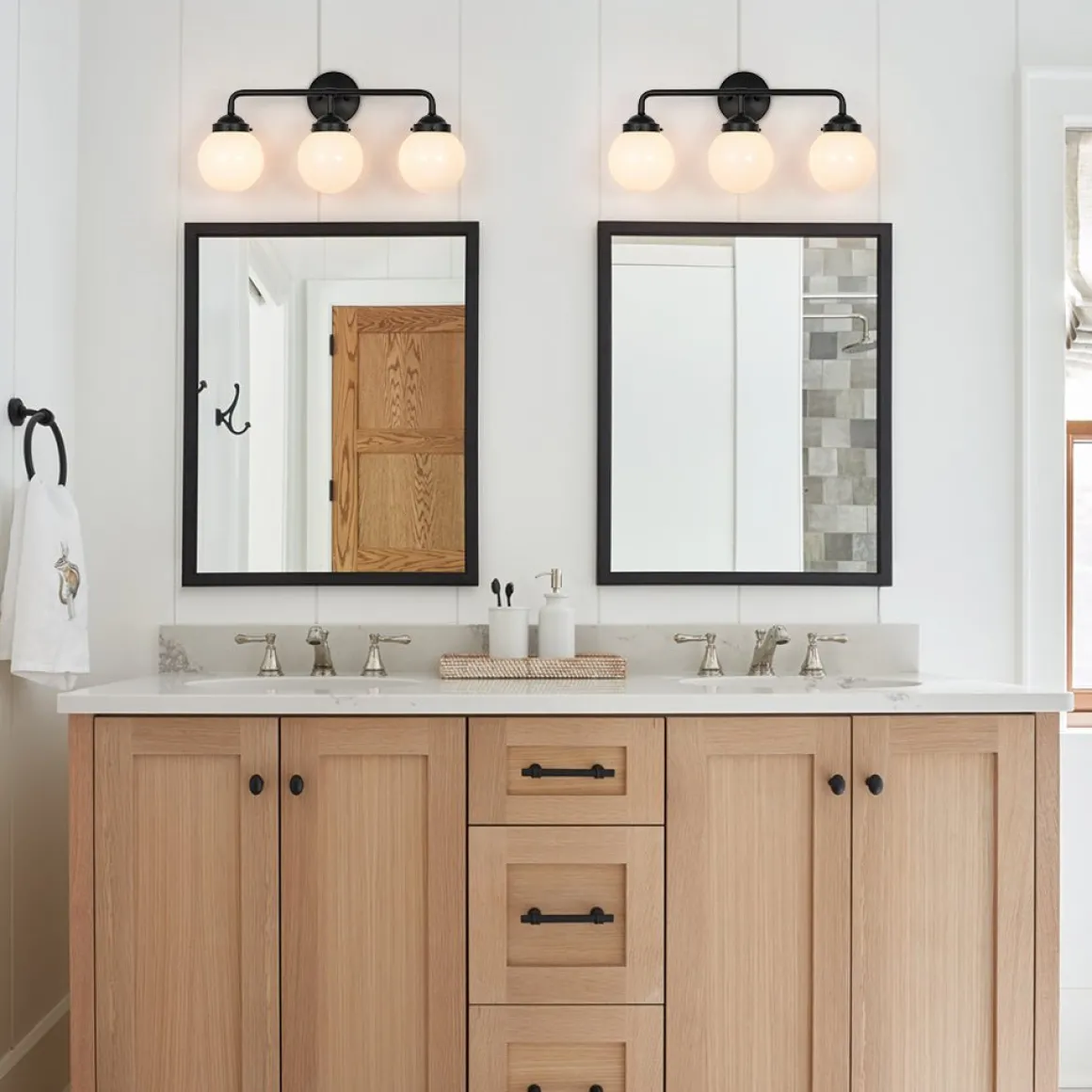 Modern Shine Opal Glass Globe Bathroom Vanity Wall Light