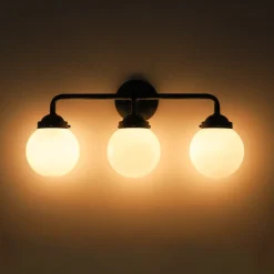Modern Shine Opal Glass Globe Bathroom Vanity Wall Light