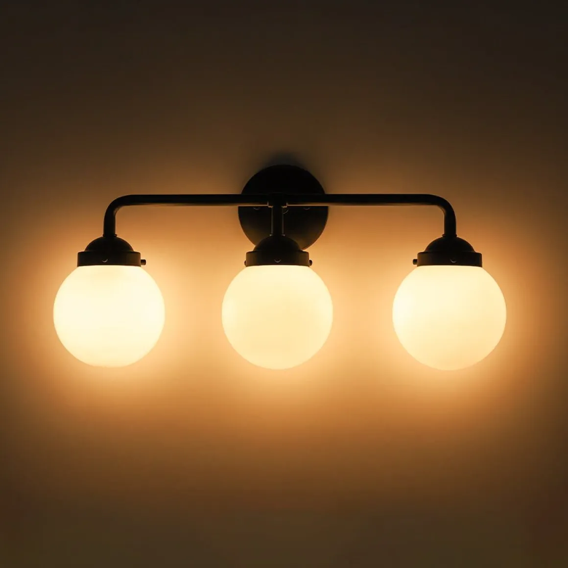 Modern Shine Opal Glass Globe Bathroom Vanity Wall Light