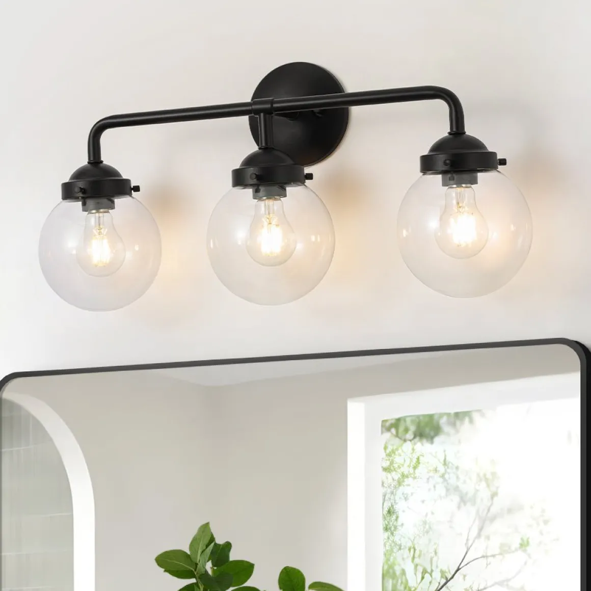 Modern Shine Opal Glass Globe Bathroom Vanity Wall Light