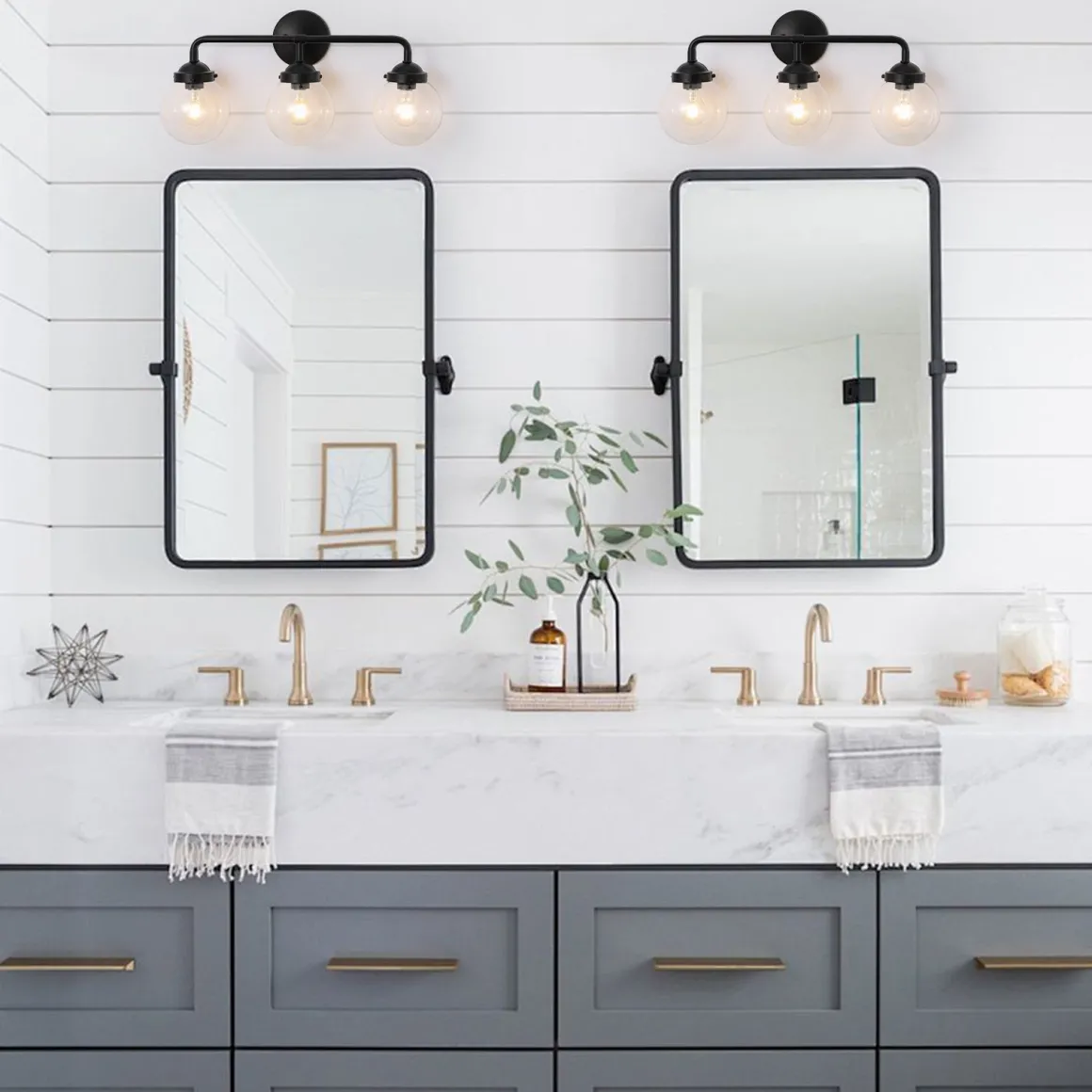 Modern Shine Opal Glass Globe Bathroom Vanity Wall Light