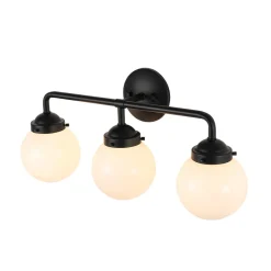 Modern Shine Opal Glass Globe Bathroom Vanity Wall Light