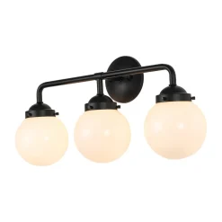 Modern Shine Opal Glass Globe Bathroom Vanity Wall Light