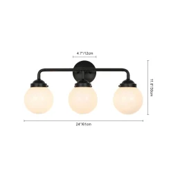Modern Shine Opal Glass Globe Bathroom Vanity Wall Light