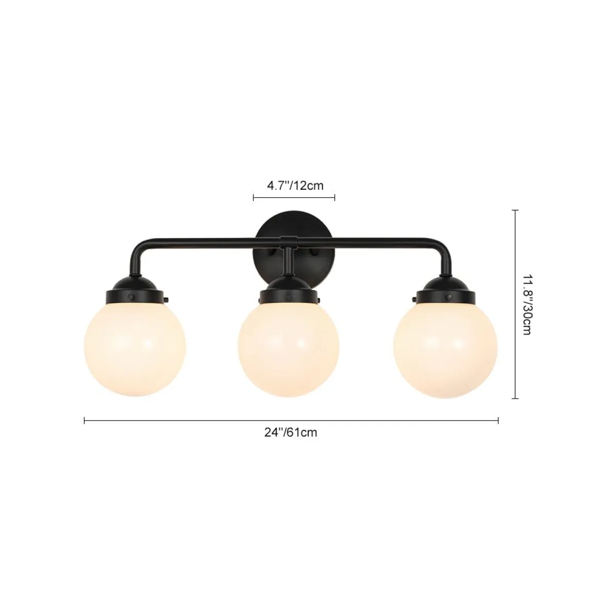 Modern Shine Opal Glass Globe Bathroom Vanity Wall Light