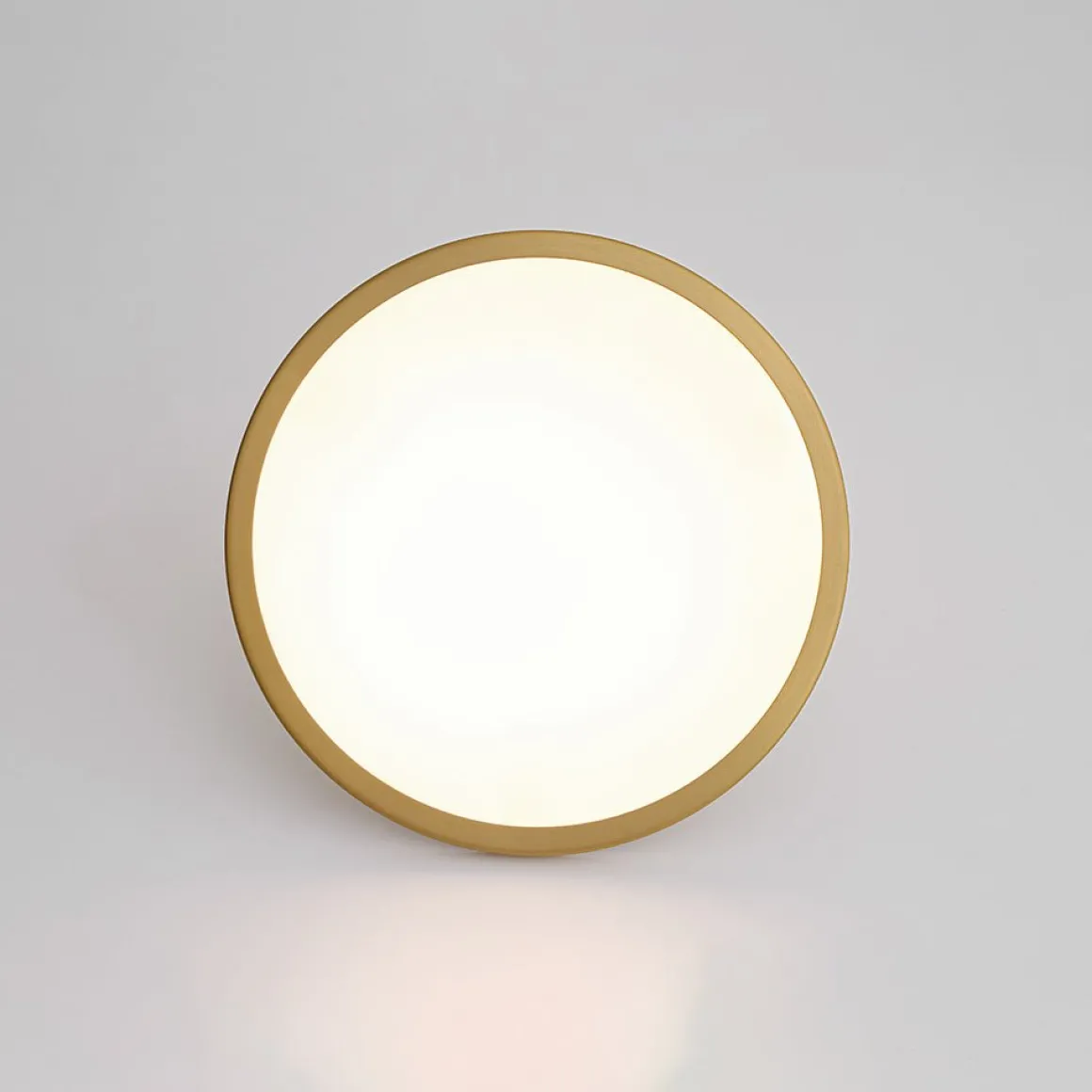 Modern Simple Brass Round Dimmable LED Semi Flush Mount