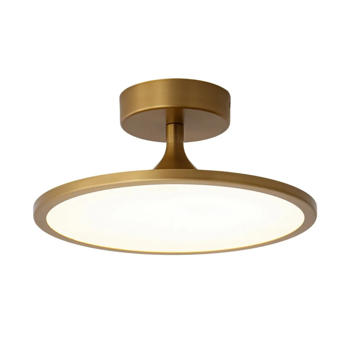 Modern Simple Brass Round Dimmable LED Semi Flush Mount
