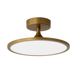 Modern Simple Brass Round Dimmable LED Semi Flush Mount