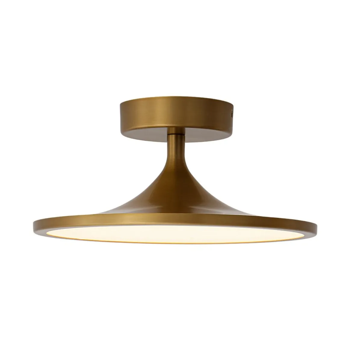 Modern Simple Brass Round Dimmable LED Semi Flush Mount