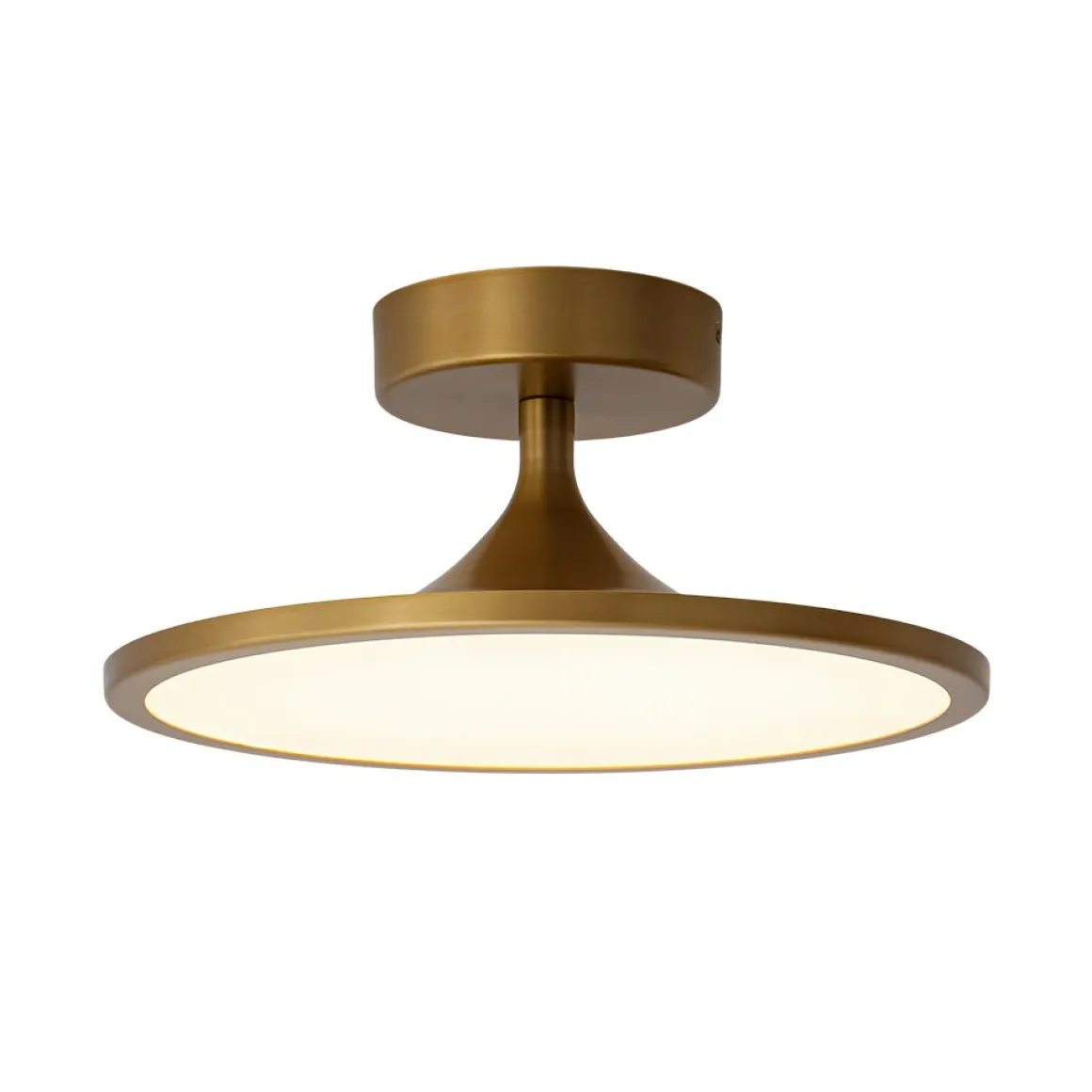 Modern Simple Brass Round Dimmable LED Semi Flush Mount
