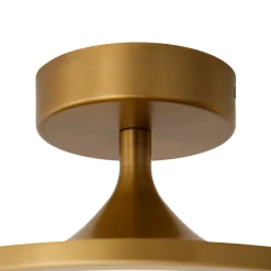 Modern Simple Brass Round Dimmable LED Semi Flush Mount