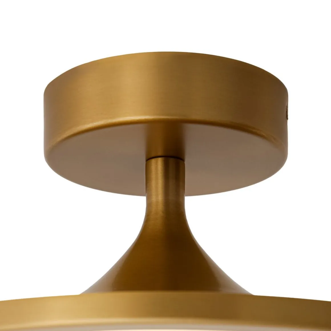 Modern Simple Brass Round Dimmable LED Semi Flush Mount