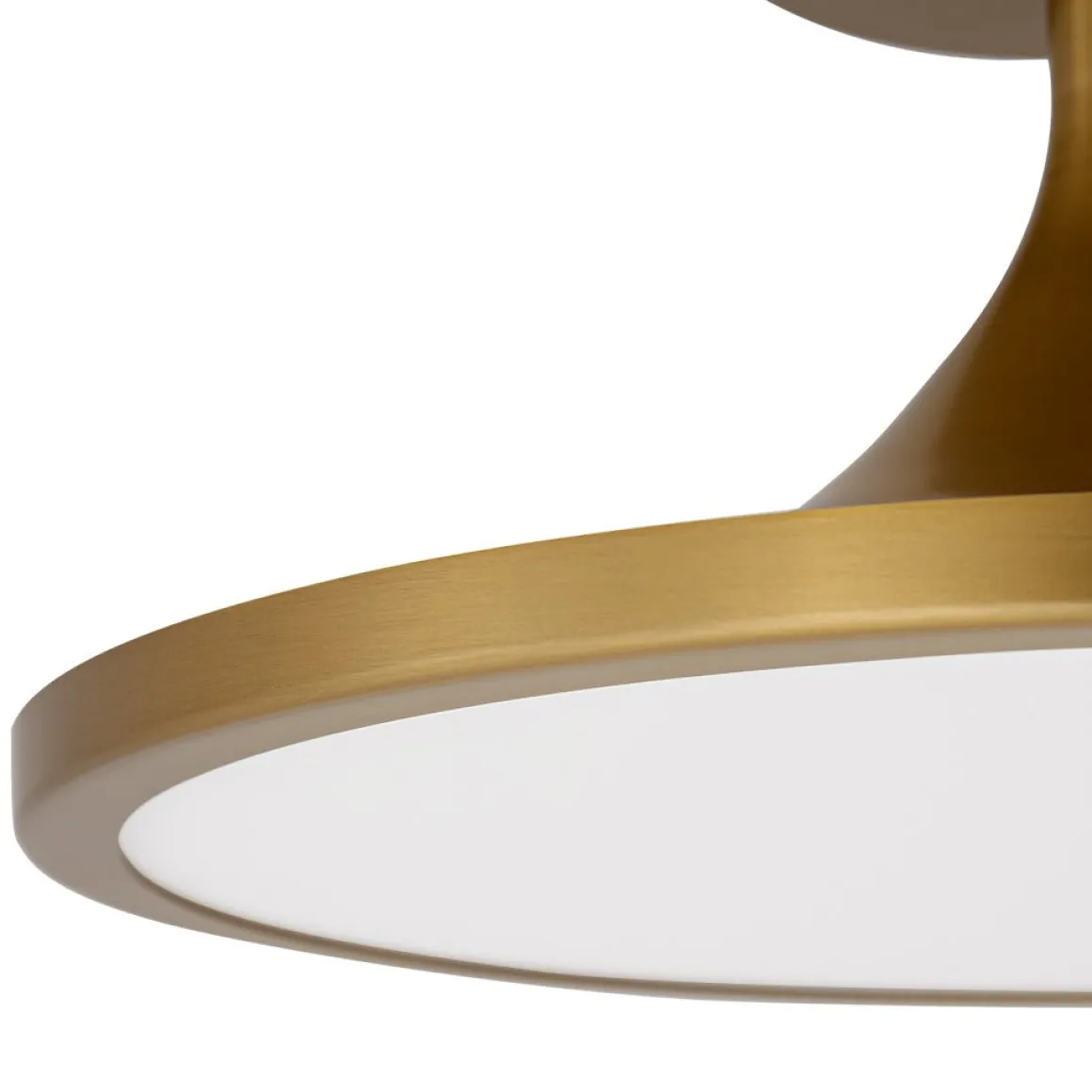 Modern Simple Brass Round Dimmable LED Semi Flush Mount