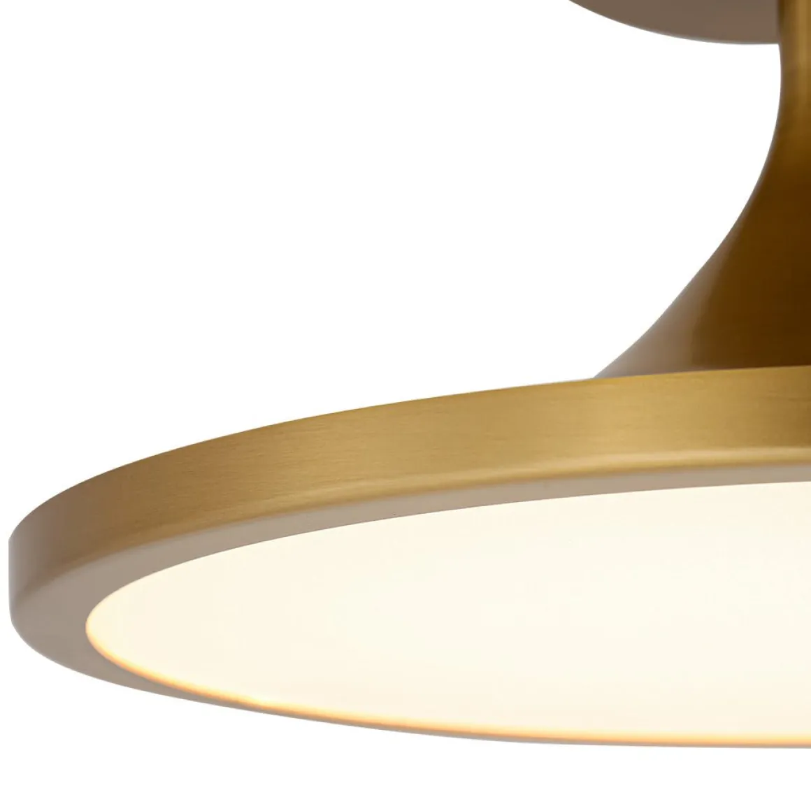 Modern Simple Brass Round Dimmable LED Semi Flush Mount