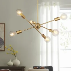 Modern Sphere Gold Sputnik Chandelier