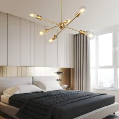 Modern Sphere Gold Sputnik Chandelier