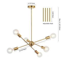 Modern Sphere Gold Sputnik Chandelier