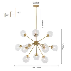 Modern Sphere 12-light Sputnik Chandelier