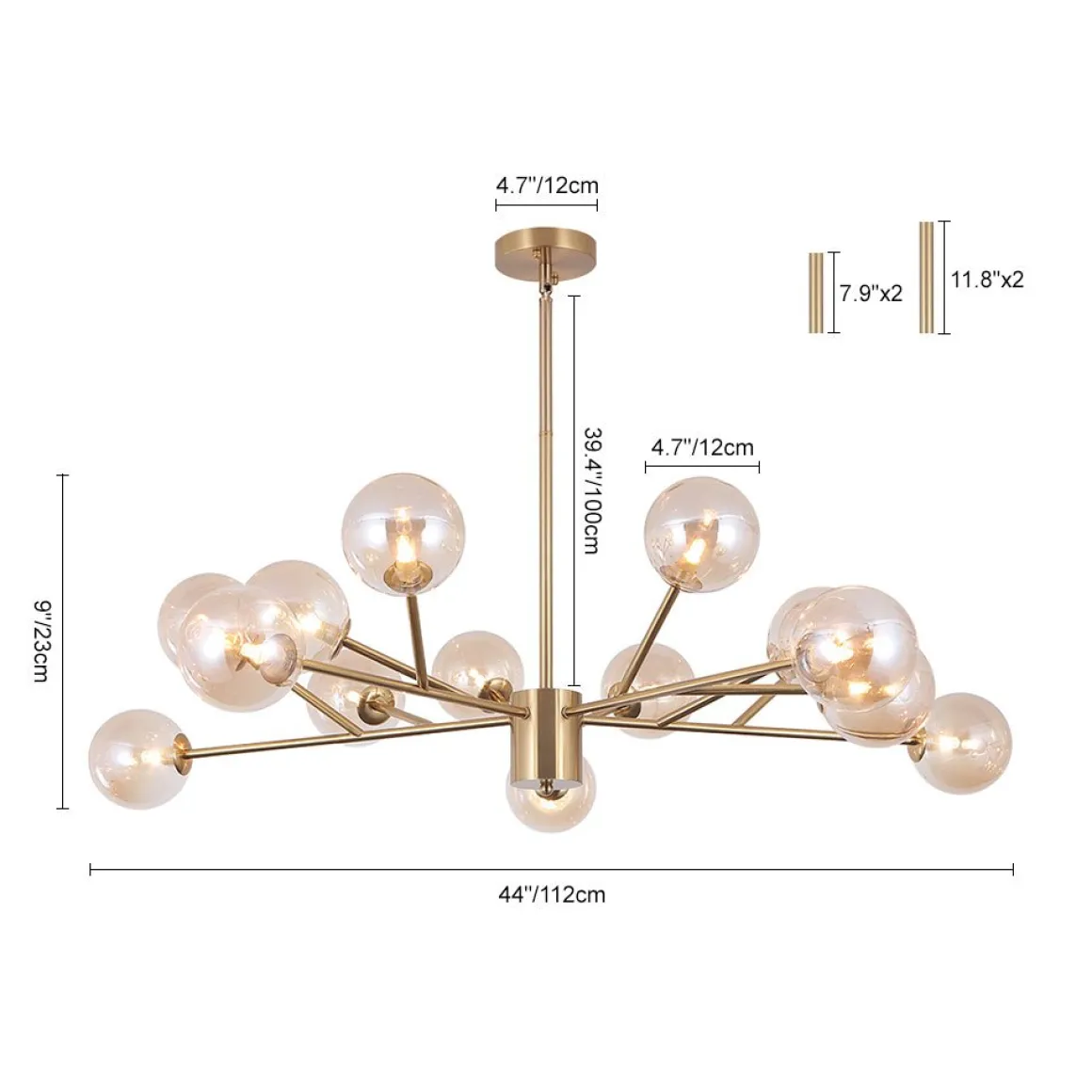 Modern Sputnik Branching Bubble Chandelier