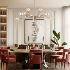 Modern Sputnik Branching Bubble Chandelier