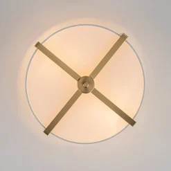 Modern Wide Drum Fabric Cage Flush Mount Light