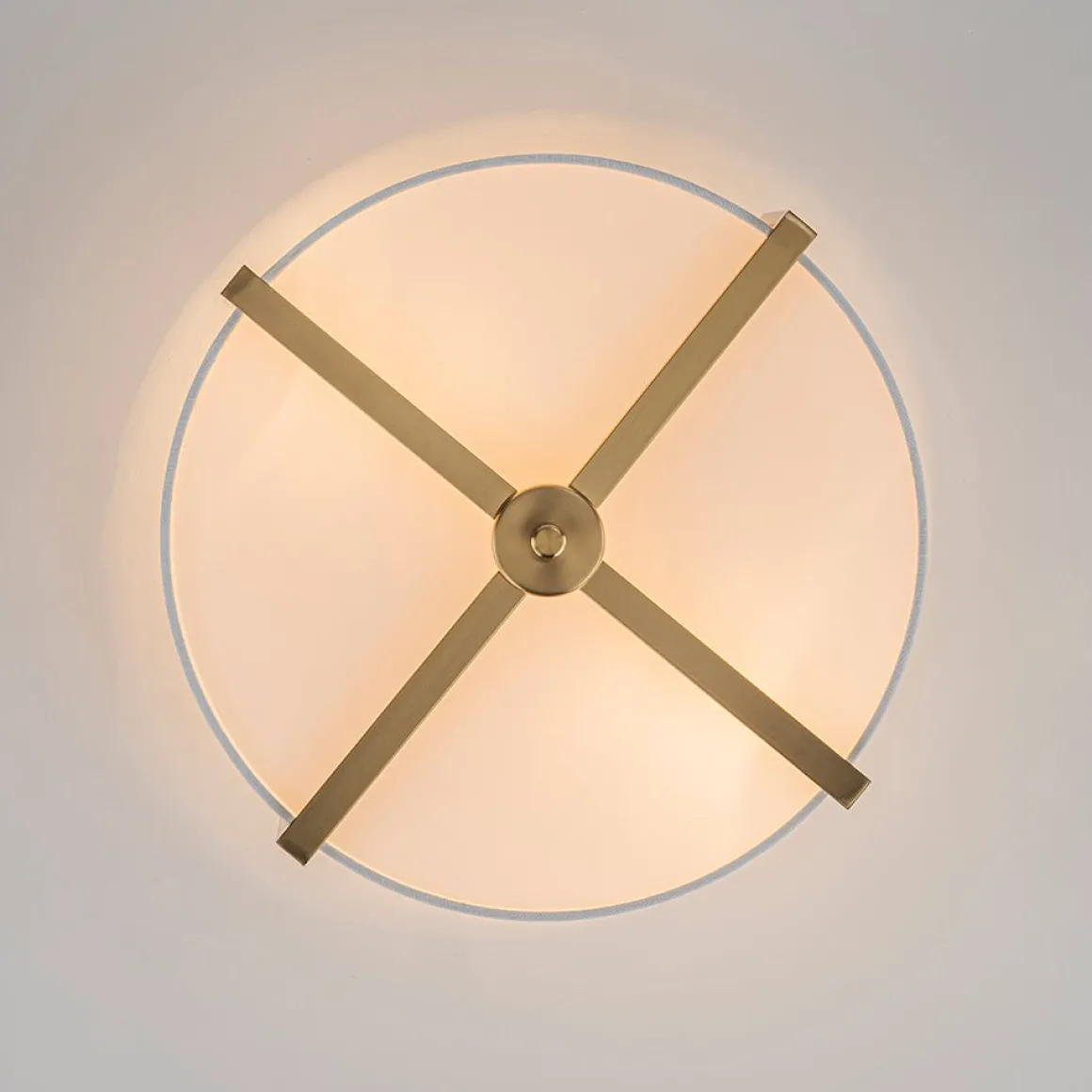 Modern Wide Drum Fabric Cage Flush Mount Light