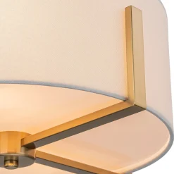 Modern Wide Drum Fabric Cage Flush Mount Light