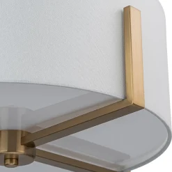 Modern Wide Drum Fabric Cage Flush Mount Light