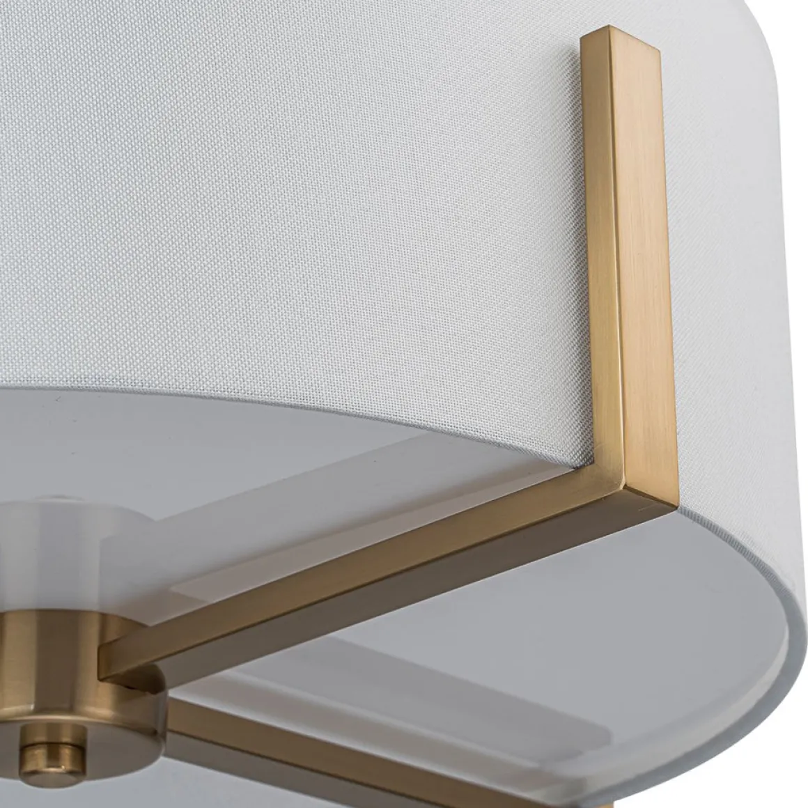 Modern Wide Drum Fabric Cage Flush Mount Light