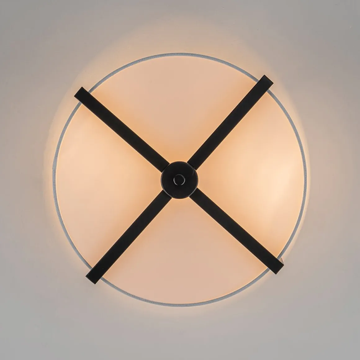 Modern Wide Drum Fabric Cage Flush Mount Light