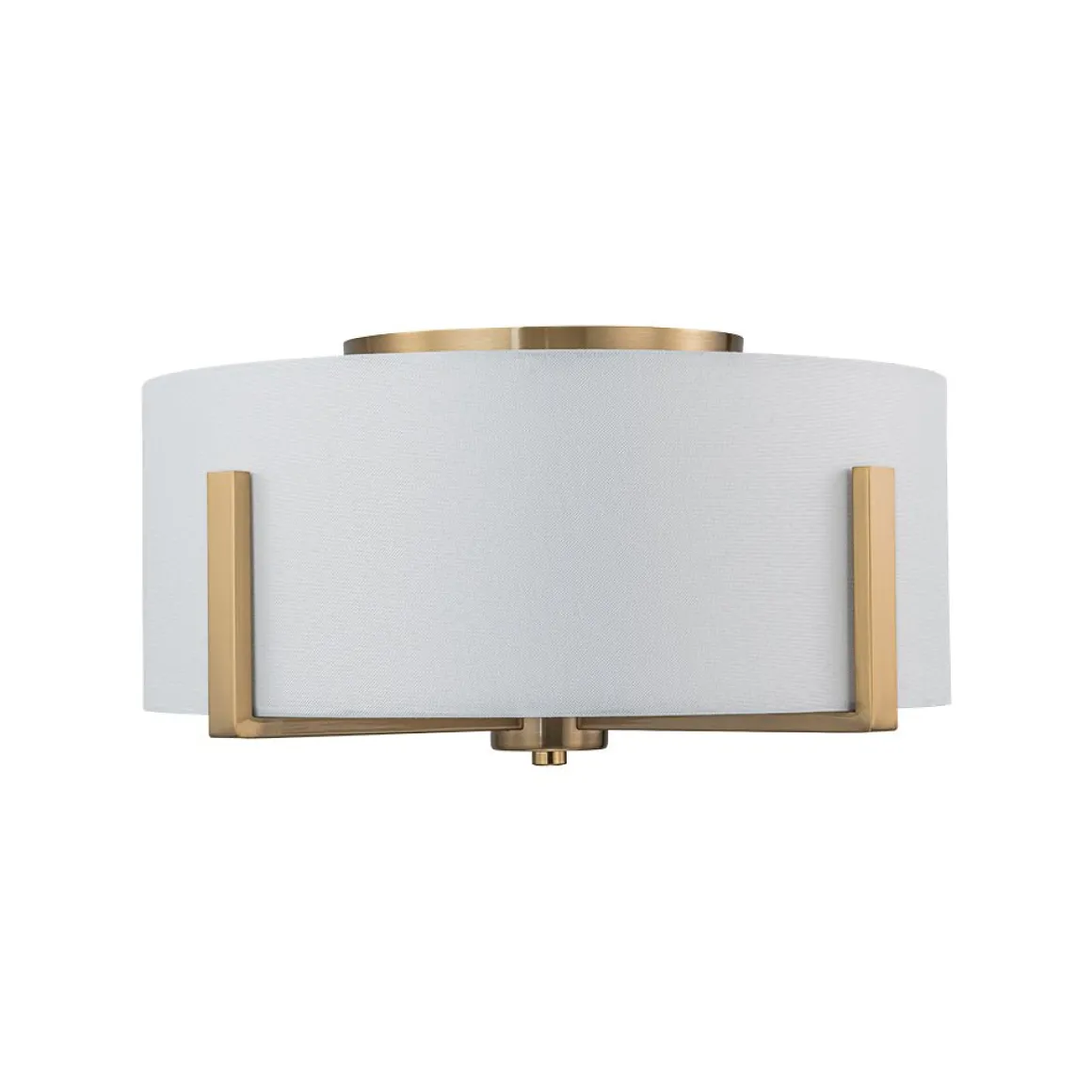 Modern Wide Drum Fabric Cage Flush Mount Light