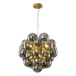 Moody Luxe Cluster Smoked Glass Bubble Sphere Chandelier