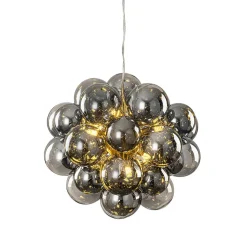 Moody Luxe Cluster Smoked Glass Bubble Sphere Chandelier