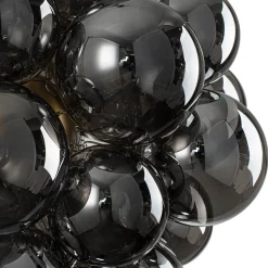 Moody Luxe Cluster Smoked Glass Bubble Sphere Chandelier